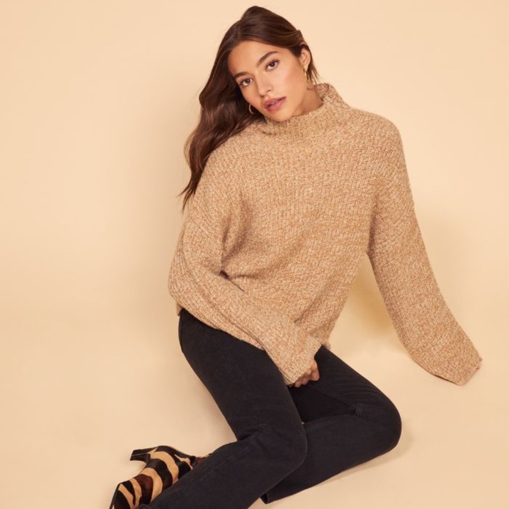 NWOT Reformation Fern sweater in camel size S